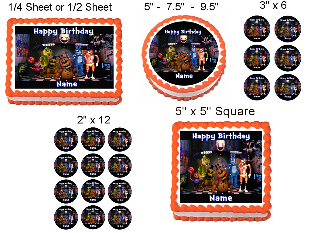 FIVE NIGHTS AT FREDDY’S Party Edible Cake topper image decoration