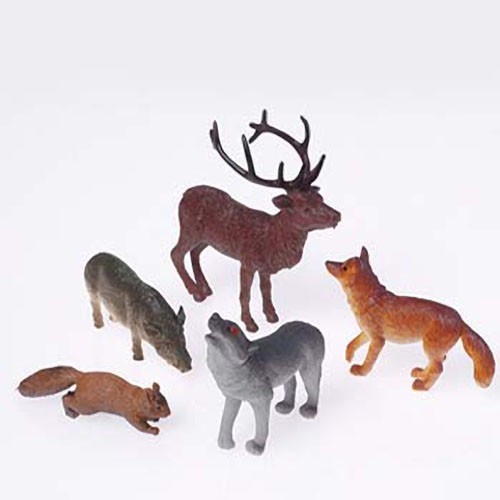 12 Woodland Animal Figures Kid Party Goody Bag Favor Wild Wildlife Forest Toy