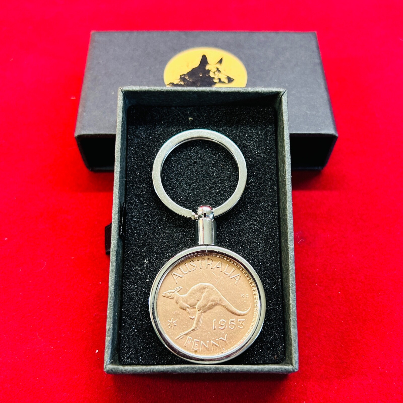 1946 Replica Australian Penny Bezel Keyring 80th Birthday Anniversary Gift Boxed