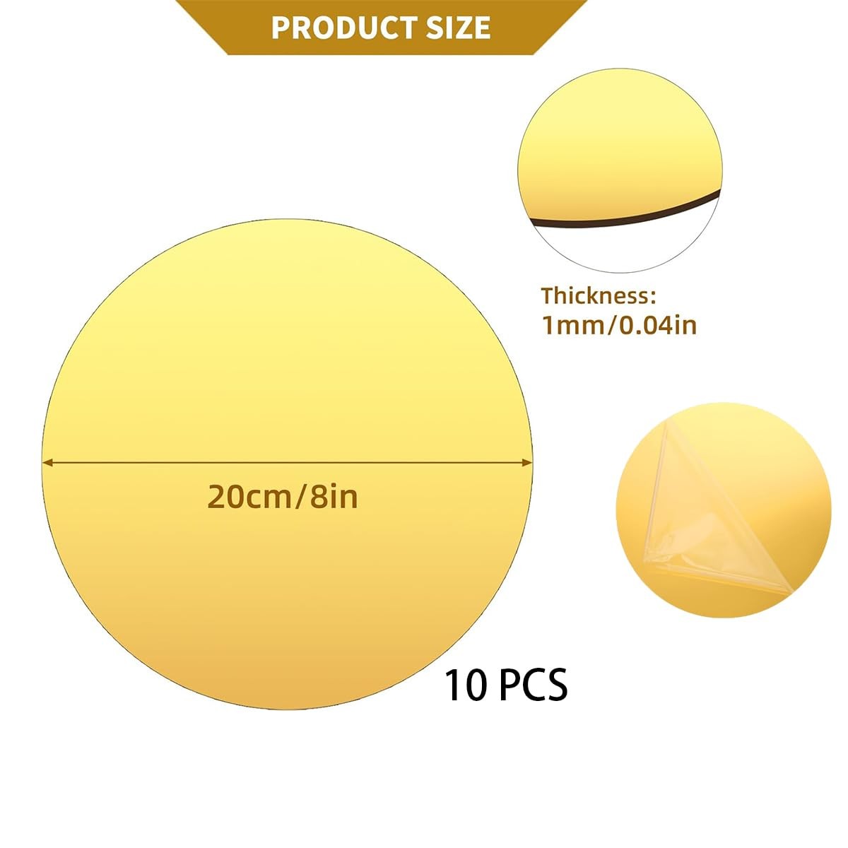 10PCS Gold Round Mirror Centerpieces for Tables Acrylic Circle Mirror Tray Ca…