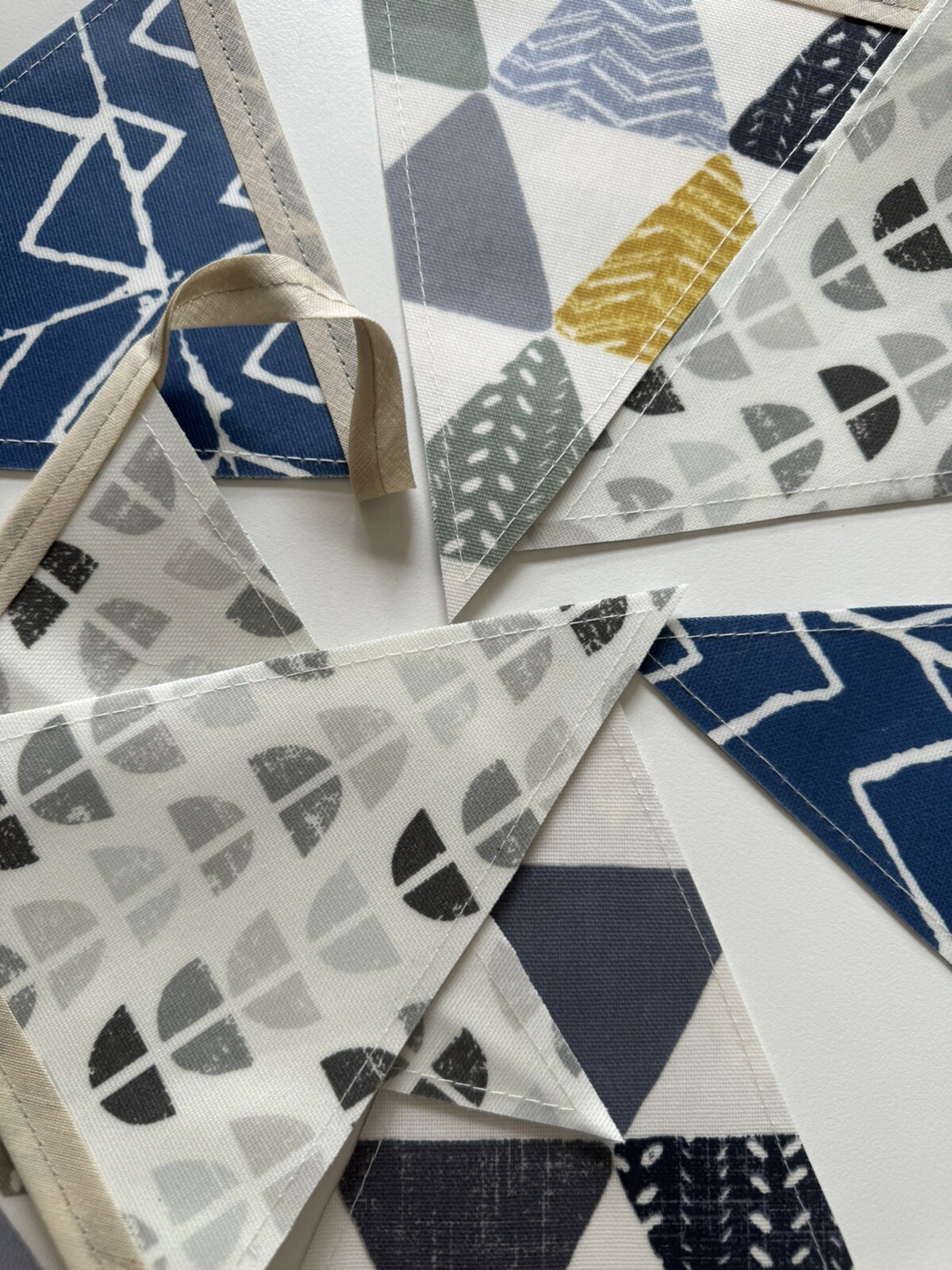 Handmade Oilcloth Bunting – Garden/Home Contemporary – 2 Meters Double Sided