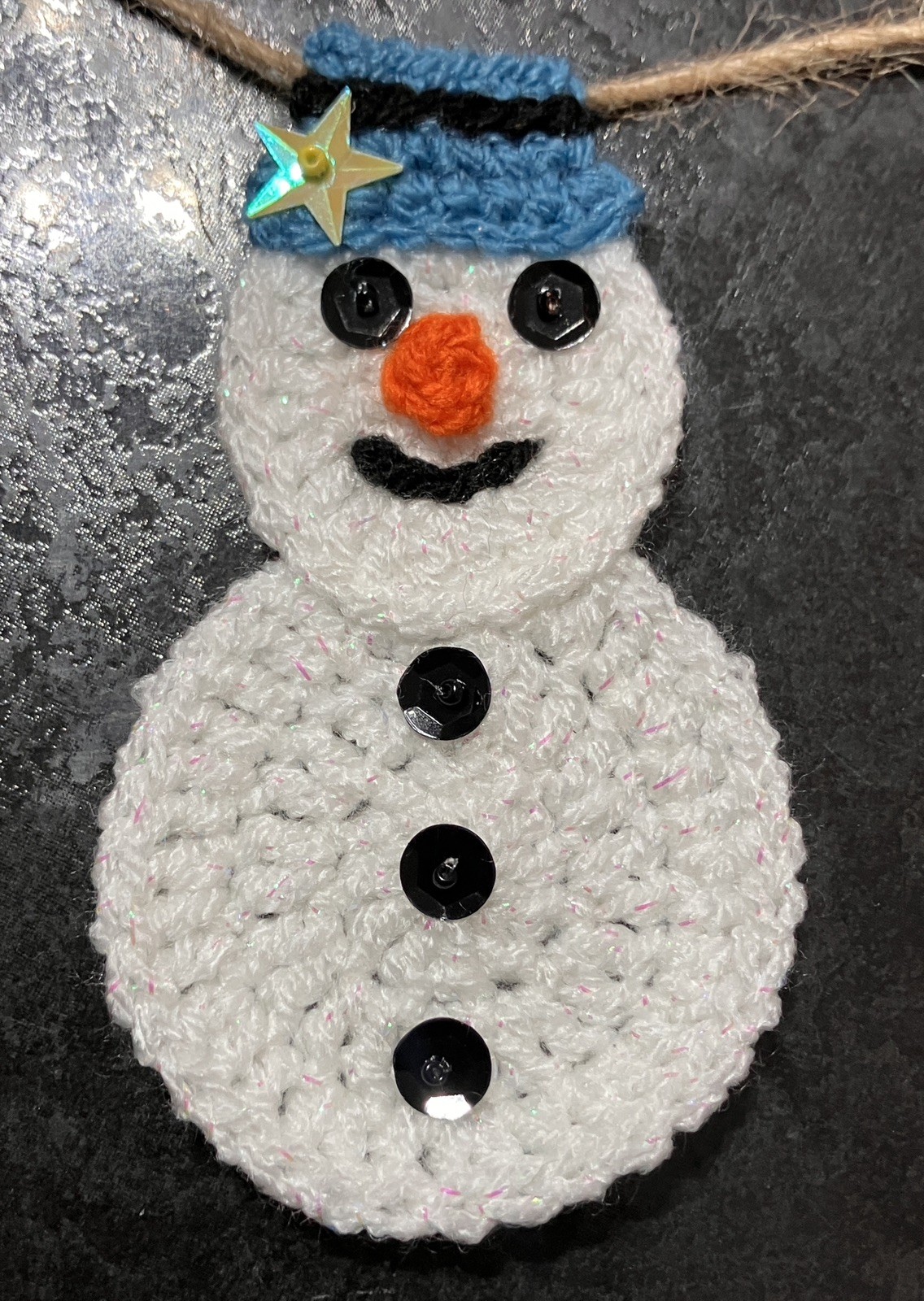 ⛄️🌲NEW Bunting Christmas Tree snowman presents Hand Crochet Window camper Gift