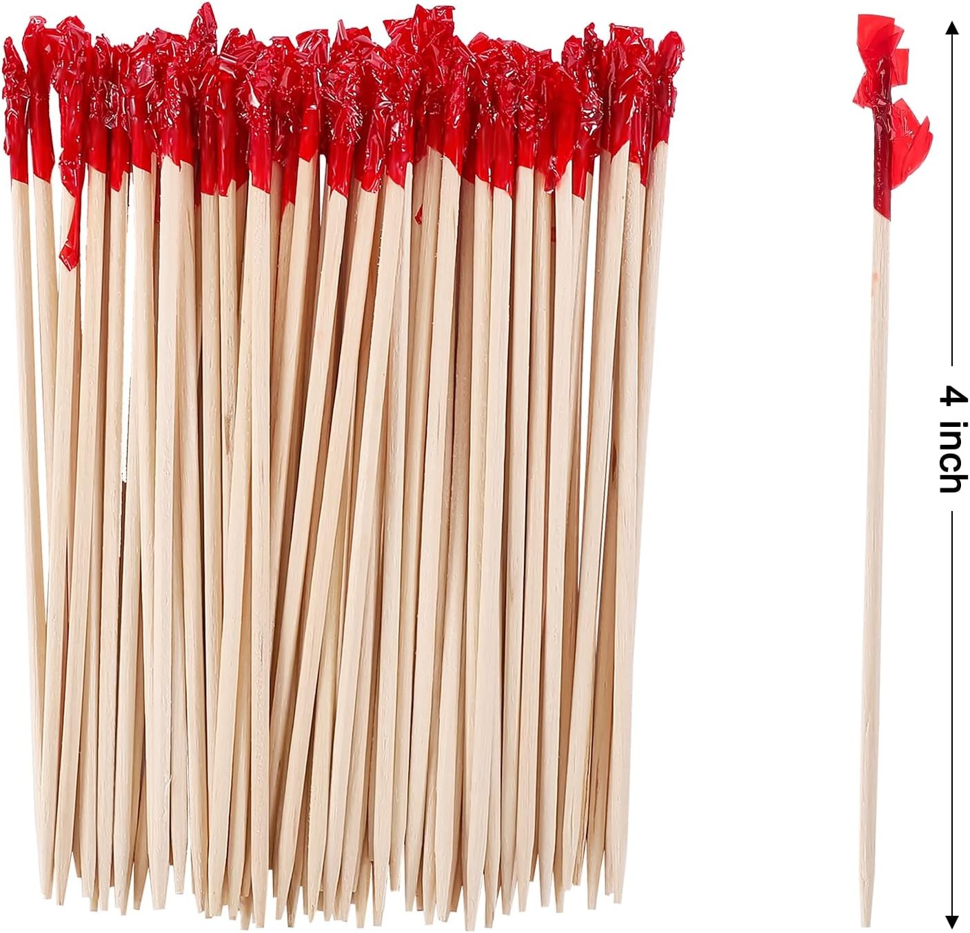 4 Inch Wood Frill Picks Toothpicks,1200 Pcs Cocktail Picks,Sandwiches