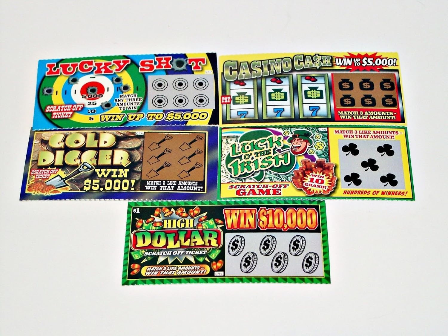 Fake Lottery Ticket Scratch Tickets (5 Tickets / 1 Pack) Pranking Toys for Frien