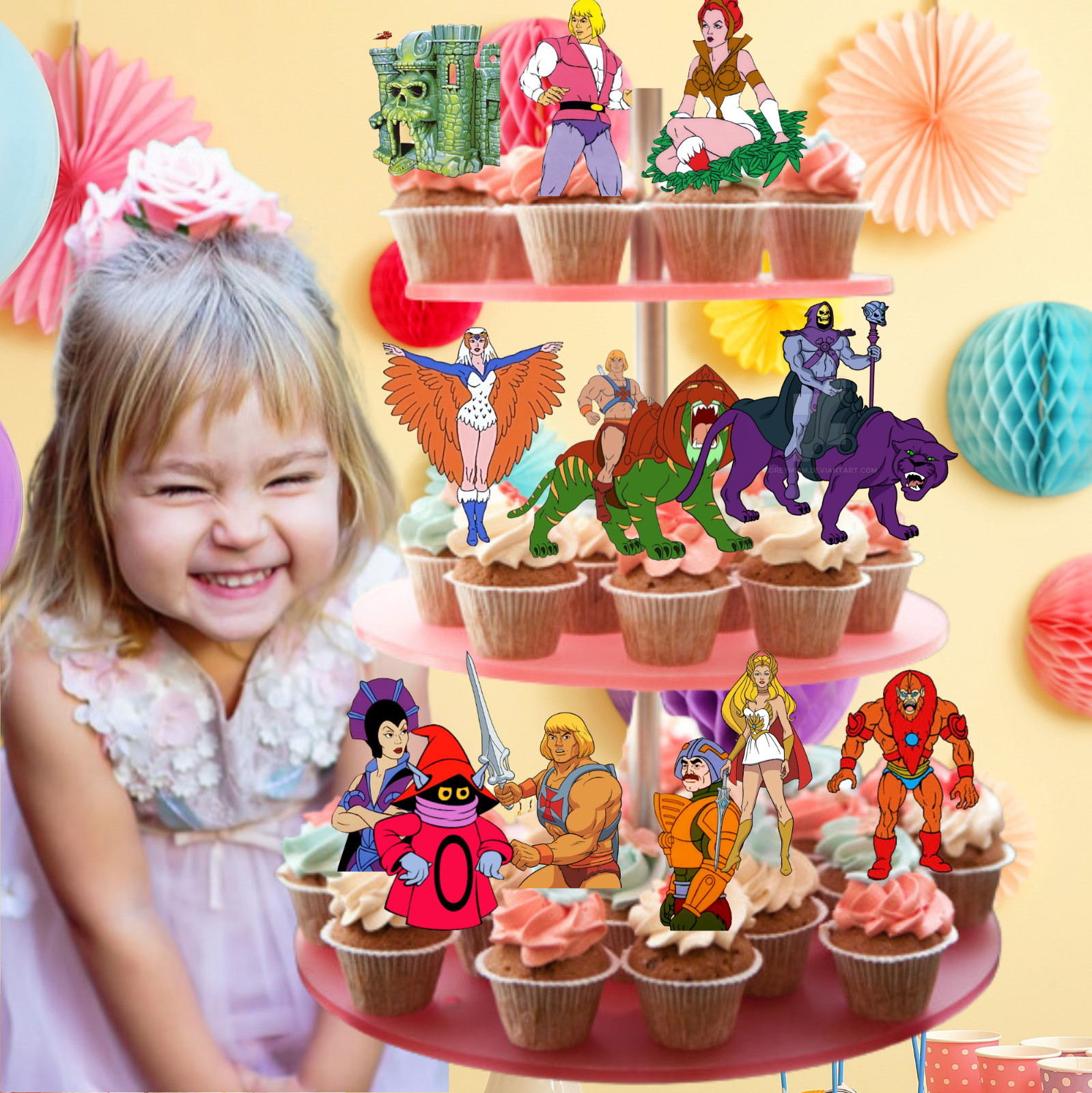 Heman she ra masters plate birthday party supplies favor centerpiece decoration
