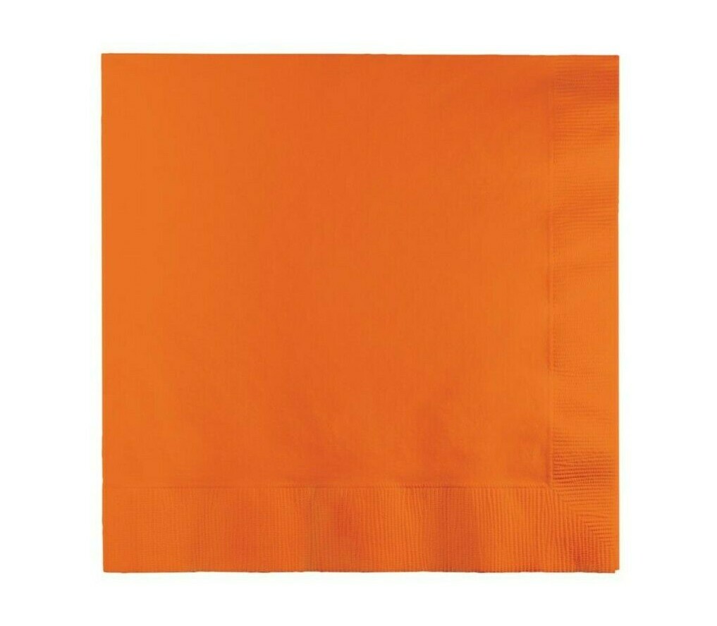 Orange Plain Solid Color Paper Disposable Luncheon Napkins