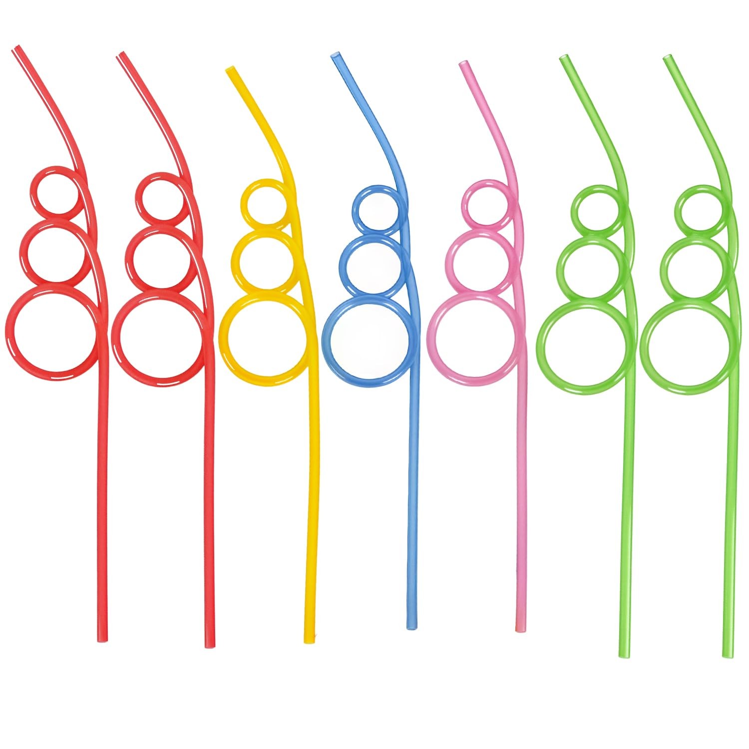Rhode Island Novelty Crazy Loop Straws, 12 Count (Pack of 1), Colors may vary