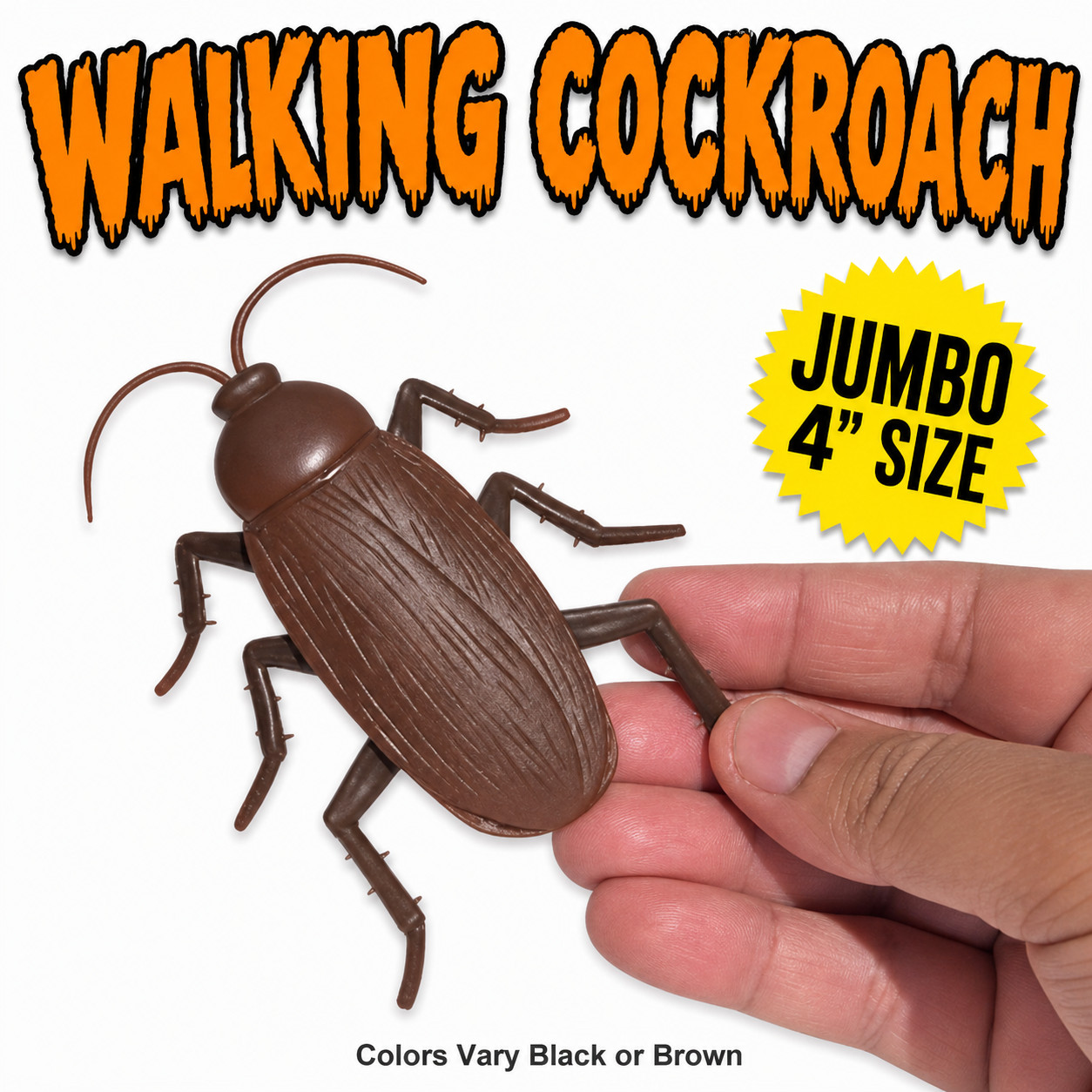 Funny WALKING COCKROACH Jumbo Roach Sticks & Crawls Down Wall Prank Joke Toy Bug