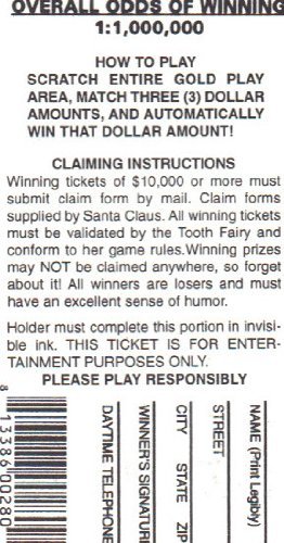 4 Fake Lottery Tickets Fake Phony Scratch Off Winning Lotto Ticket Fun Gag Joke