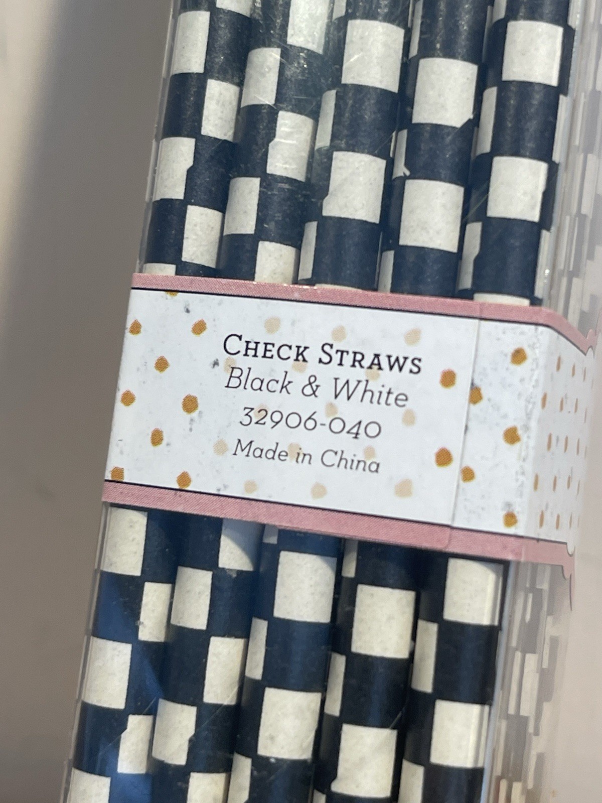 MacKenzie-Childs Courtly Check Paper Straws NIB 25 count for any occasion
