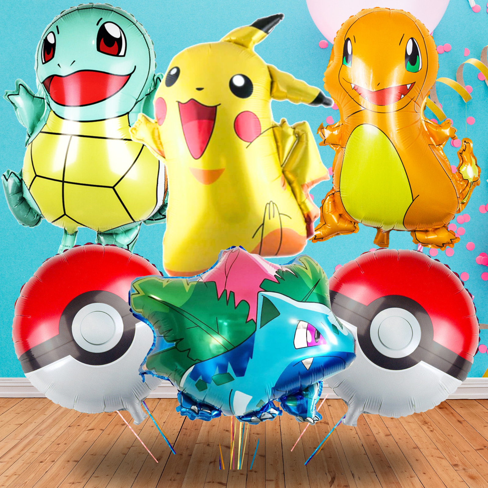 POKEMON PARTY SUPPLIES BIRTHDAY DECORATION BALLOON TABLEWARE SWIRL PLATE CUP