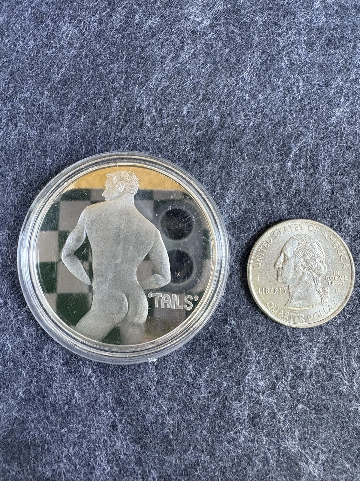 Funny Heads or Tails Novelty Coin Adult Humor Gag Gift Collectible Party