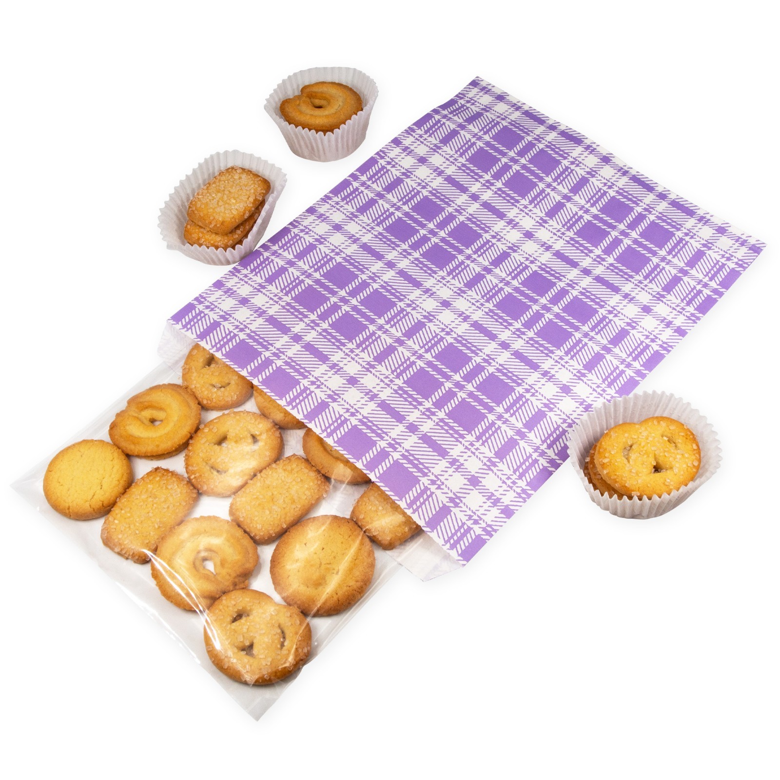 Decorative Mixed Plaid Pattern Flat Paper Gift Bags – 4 Sizes available