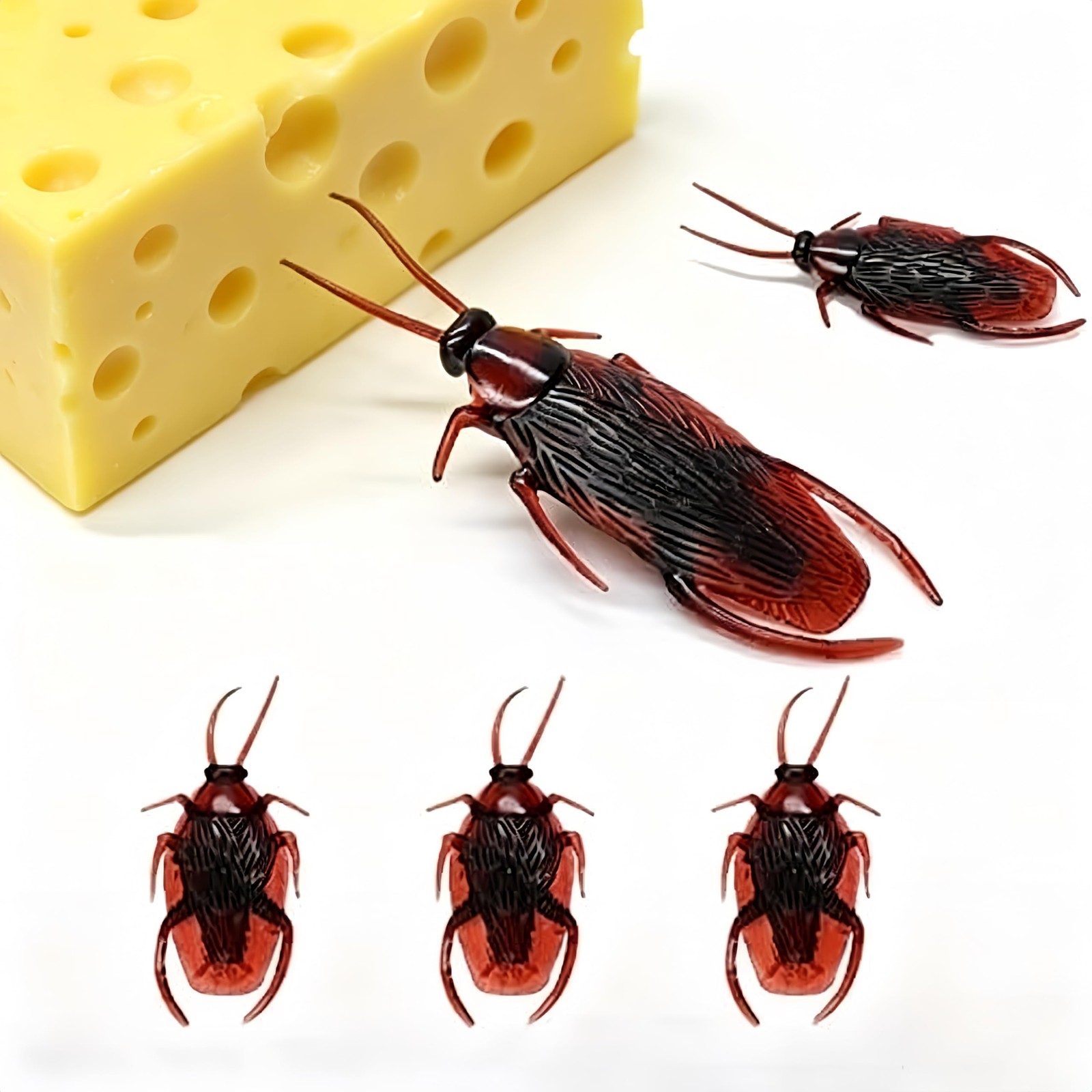 5pcs Realistic Fake Cockroaches for Halloween Prank, Home Decor, Party Props
