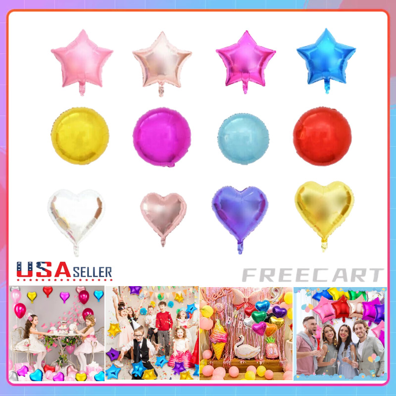18″ Foil Star Heart Round Balloons Wedding Party Festival Decor Baby Shower