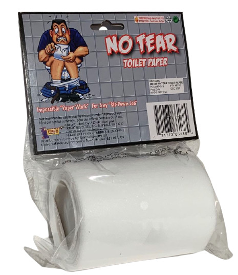 FAKE TOILET PAPER ROLL No Tear Non Rip Joke Prank Gag Gift Funny Bathroom Humor