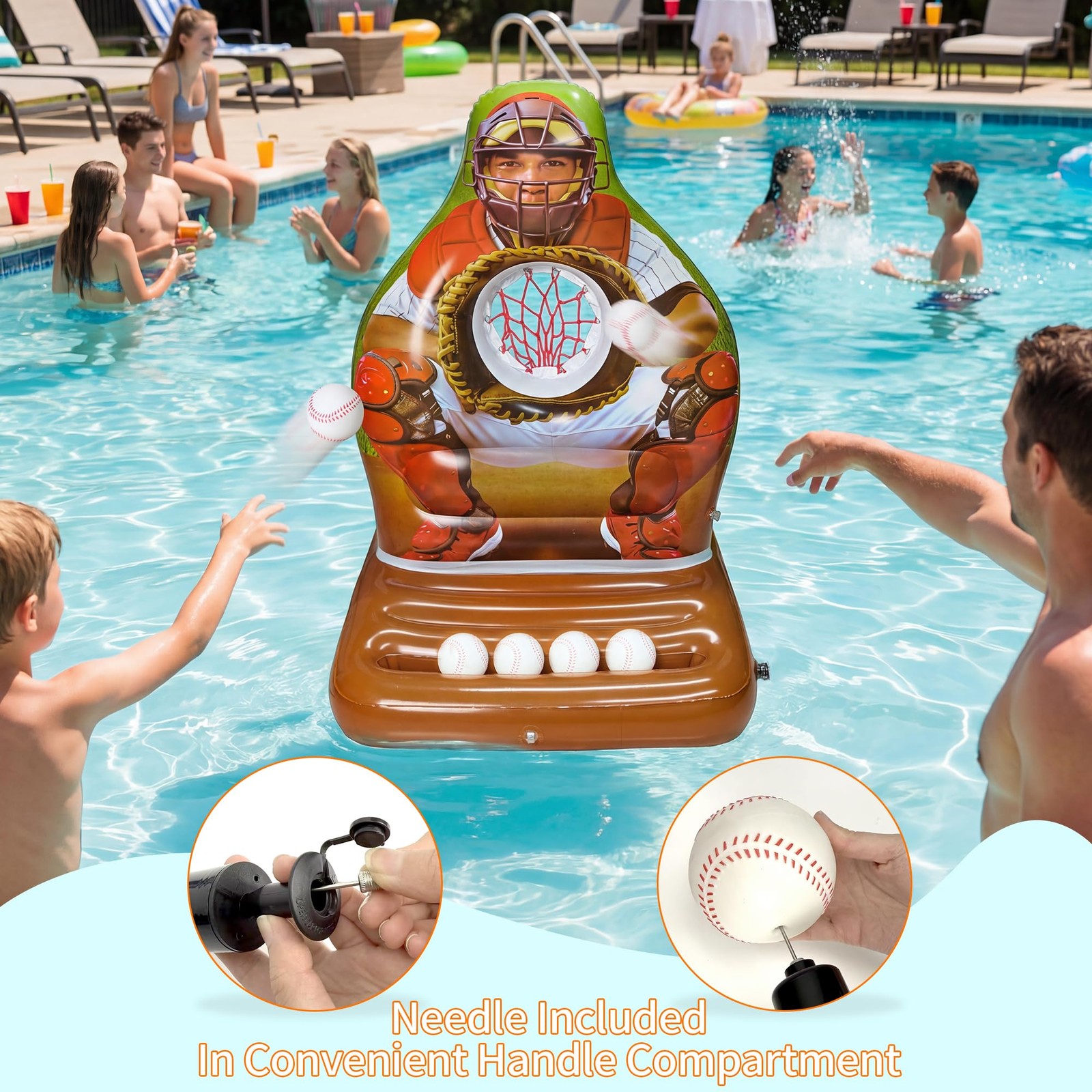 Pool Toys Games Set Inflatable Baseball Toss Game, Fun Swimming Floating Game