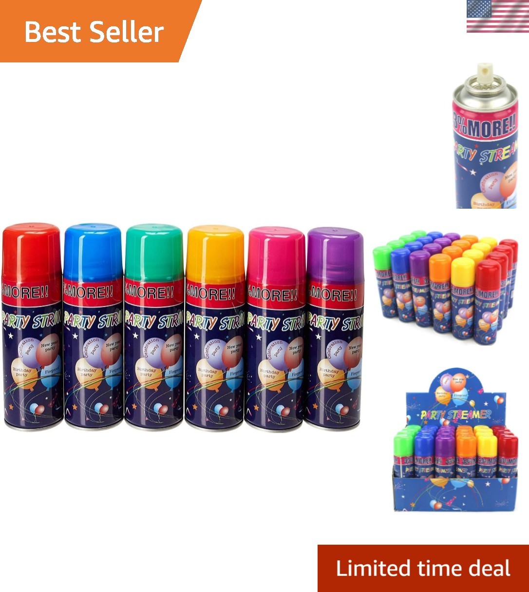 6 Pack Party Streamer Spray String in a Can – 3 oz Each – Fun Party Favors & …