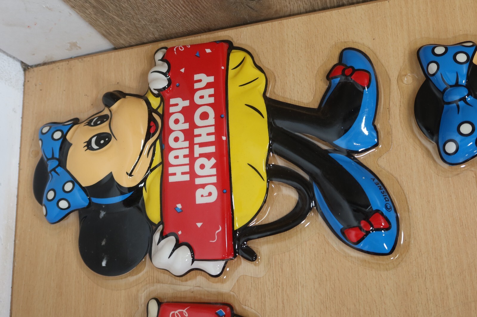 Vintage Disney Minnie Mouse Plastic Happy Birthday Party Wall Decorations 3D x10