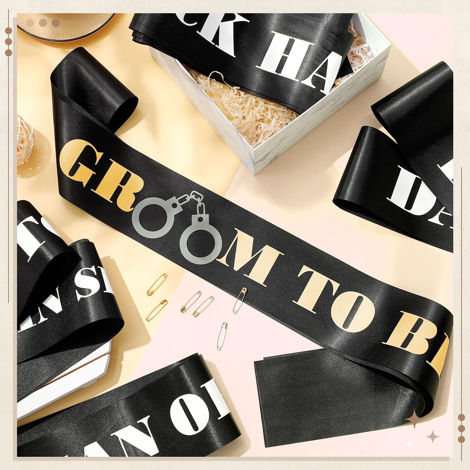 Daifunli 18 Pack Funny Bachelor Party Sashes Groomsmen Team Groom Sash Groom …