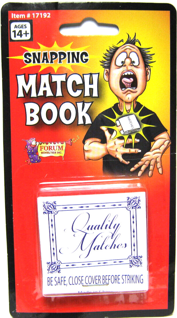 FORUM NOVELTIES – SNAPPING MATCH BOOK – GAG GIFT FUN PARTY JOKE TOY – NEW
