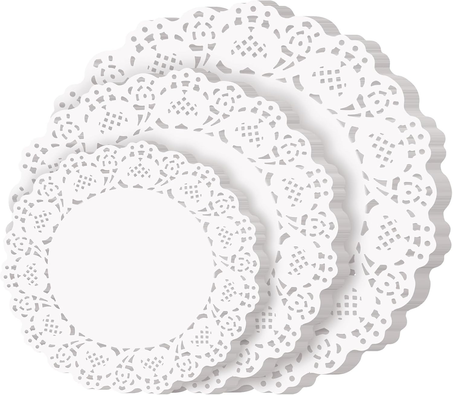 150 PCS Disposable Paper Doilies Assorted 6.5/8.5/10.5 Inches For Cakes Decor