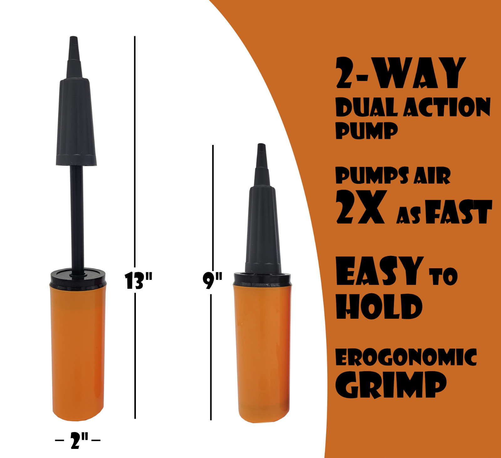 BULK LOT 90ct 2 Balloon Pump Handheld Manual Inflator Air Pump 2 Way Dual Action
