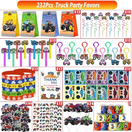 PLOUGVI 232 PCS Party Favors for Birthday Decorations Supplies Party Truck