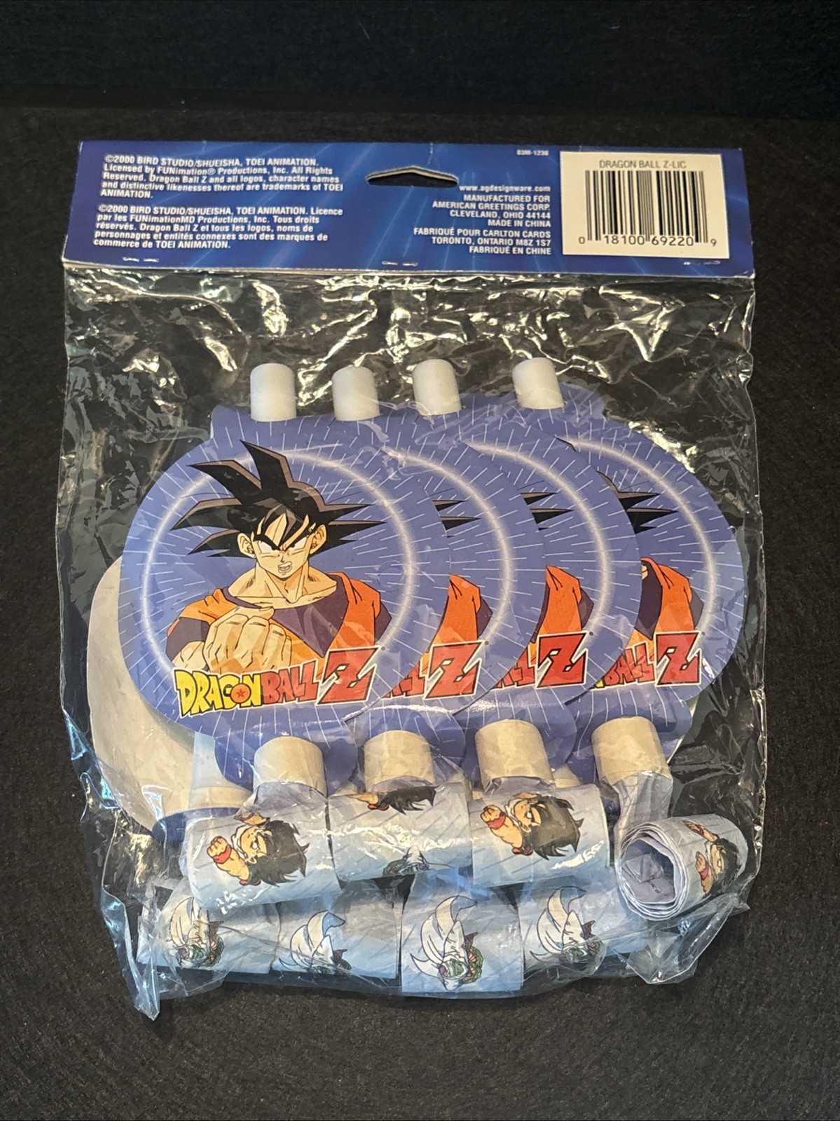 DRAGON BALL Z BLOWOUTS (8) Birthday Party Supplies Favors Toei Cartoon Goku
