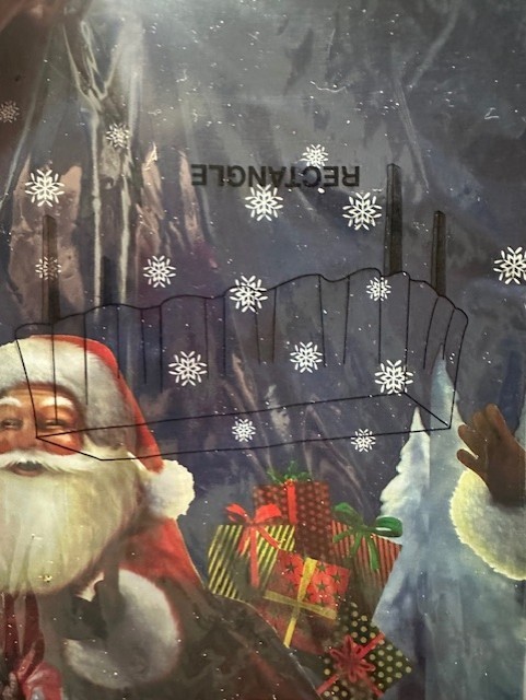 2) Christmas House Santa Clause Blue Snow Tablecloth thin Plastic 54 x 108