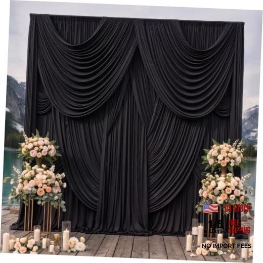 20ftx14ft Black Backdrop Curtain for Wedding & All Parties | 4 Panels
