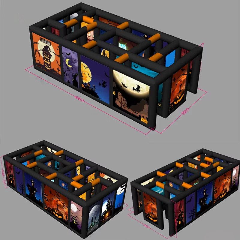 6x3m Indoor Outdoor Halloween Haunted House Maze Inflatable Labyrinth Maze Game