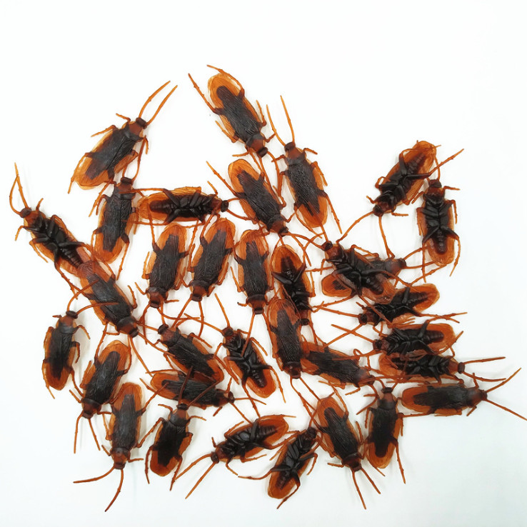 Realistic Cockroach Prank Toy Rubber Fake Fly Creepy Cock Roach Mini Bugs Gags