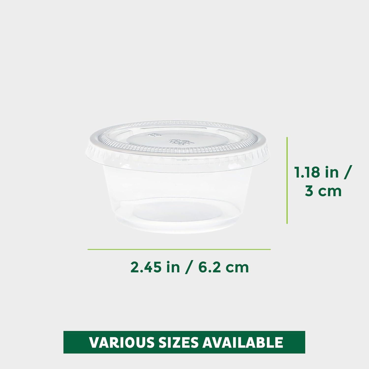 Freshware Plastic Portion Cups with Lids [2 Ounce, 400 Set] Disposable Plastic