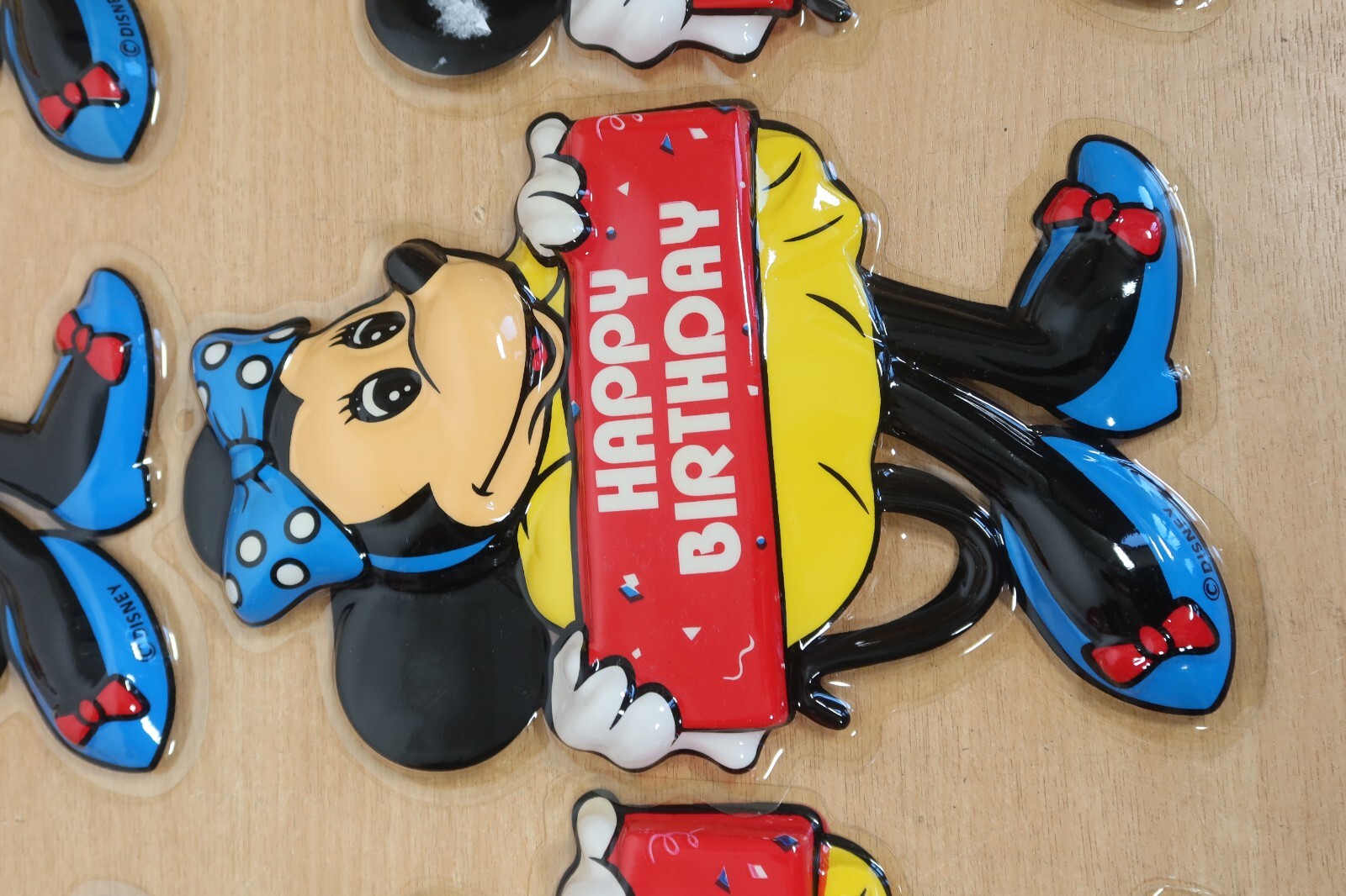 Vintage Disney Minnie Mouse Plastic Happy Birthday Party Wall Decorations 3D x10