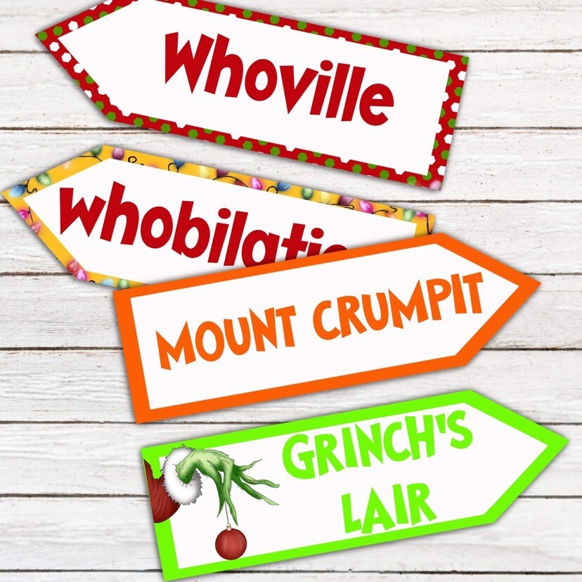 Set of 4 The Grinch Tree Decoration Arrows House Decor Christmas Decor