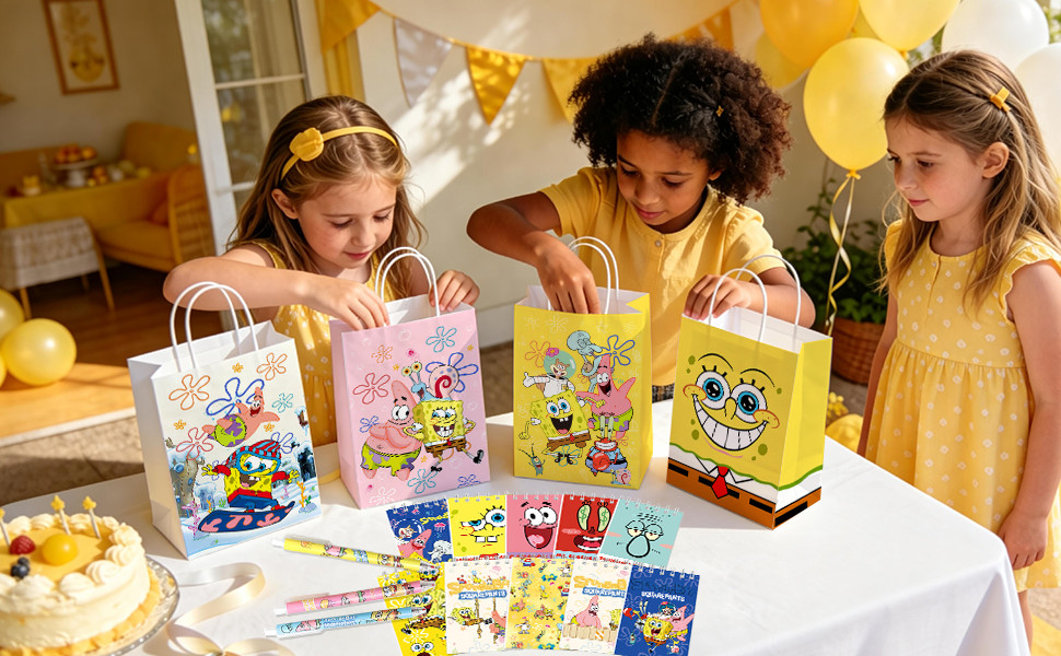 SpongeBob Party Favor SpongeBob Party Supplies Goodie Bags Pens Notebooks Slap