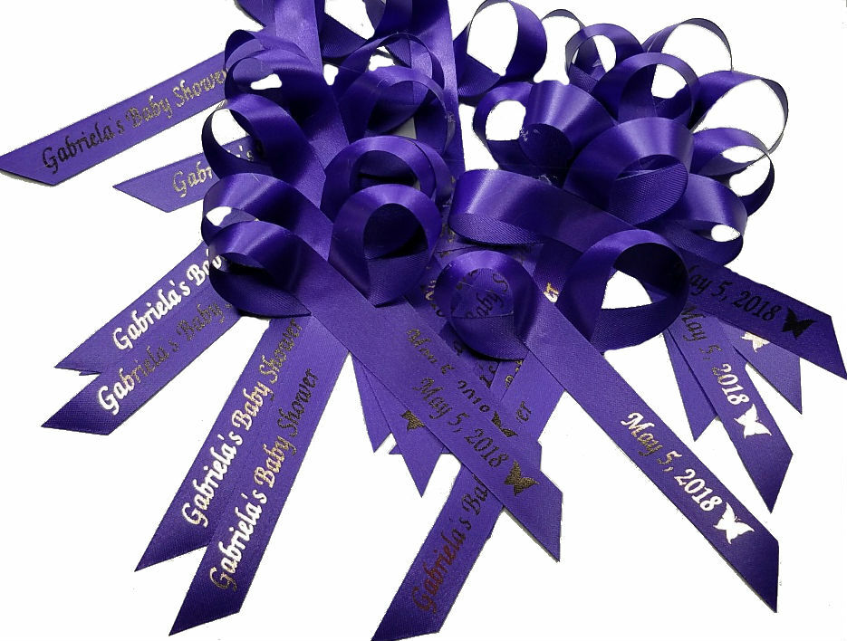 25 Personalized Ribbons Memorial Baby Shower Bridal Wedding Baptism Birthday CUT