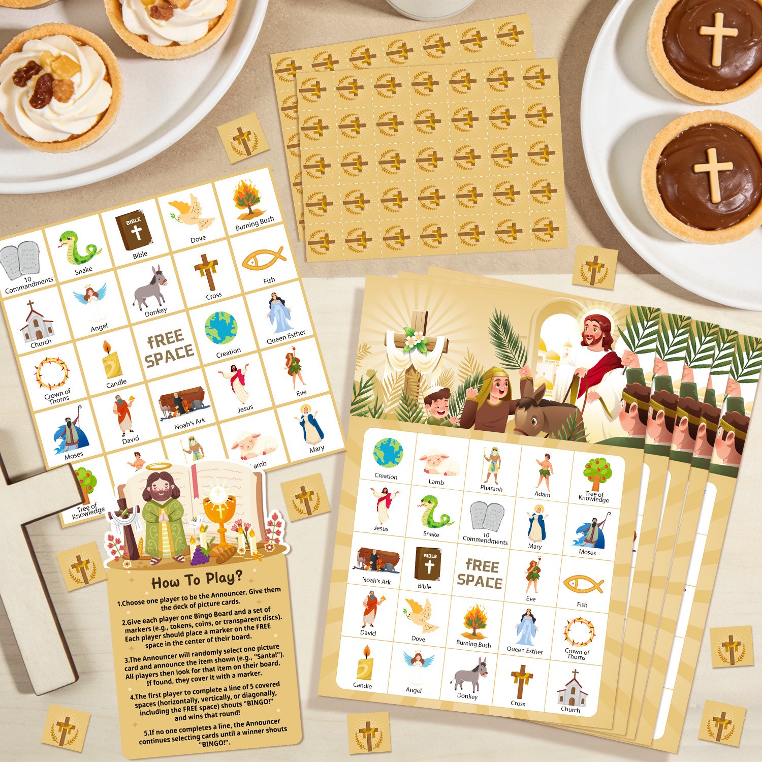 38 Bible Bingo Game Card Religious Party Decorations Biblical Gifts Party Favors