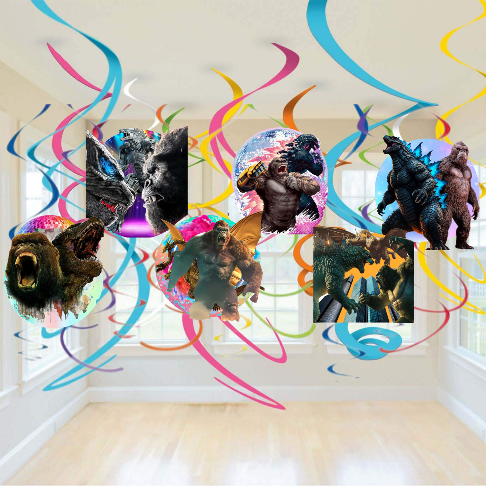 godzilla PARTY SUPPLIES BIRTHDAY DECORATION BALLOON TABLEWARE BANNER TABLE COVER
