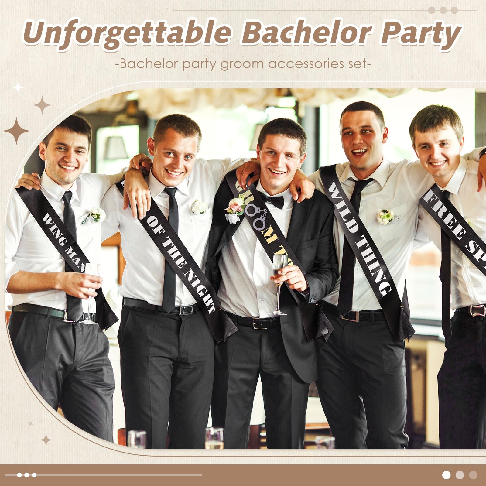 Daifunli 18 Pack Funny Bachelor Party Sashes Groomsmen Team Groom Sash Groom …