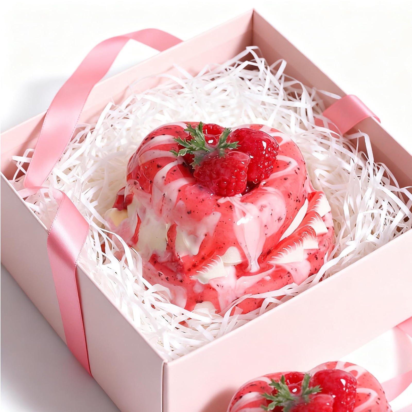 Fake Cake Dessert Artificial Cream With Strawberry Jam Faux Food Model Prop