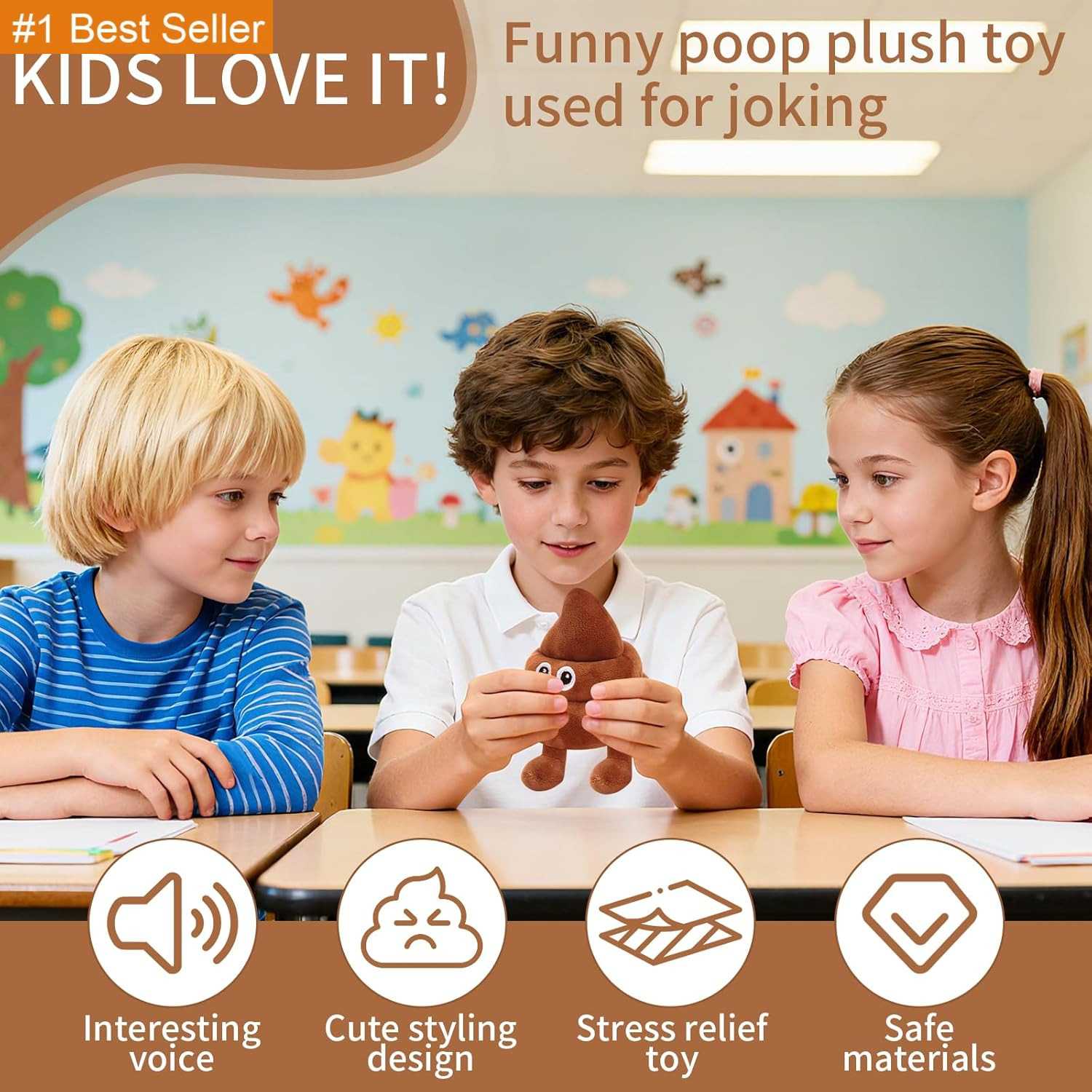Funny Farting Poop Plush Toy,30 Hilarious Fart Sounds Dammit Pranks Doll,Perfect