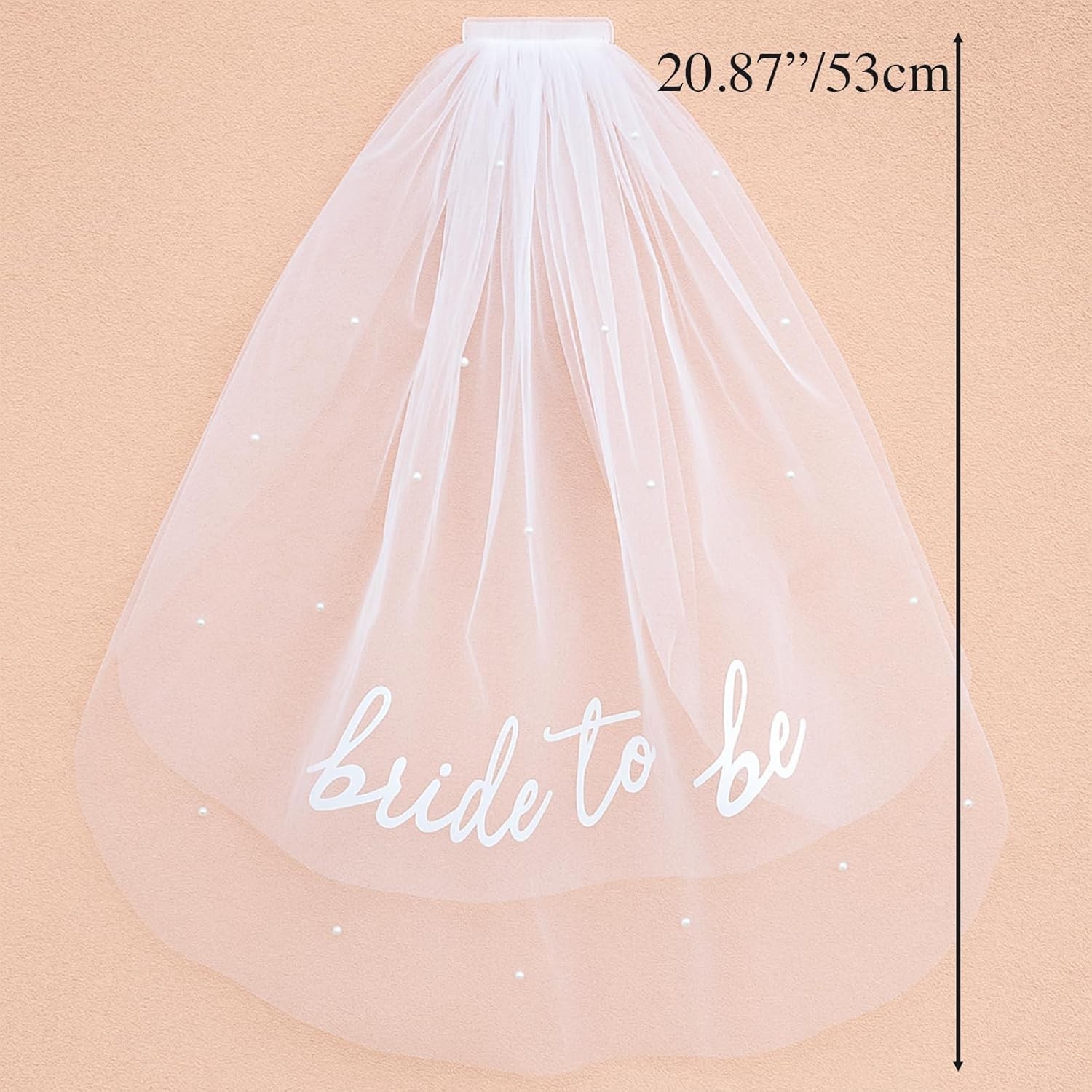Bride to Be Veil with Pearls Bachelorette Party Bridal Shower Accessory