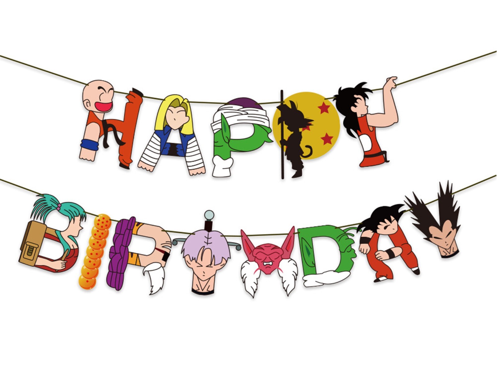 Dragon Ball Birthday Banners, Dragon Ball Balloons, Dragon Ball Cake Toppers