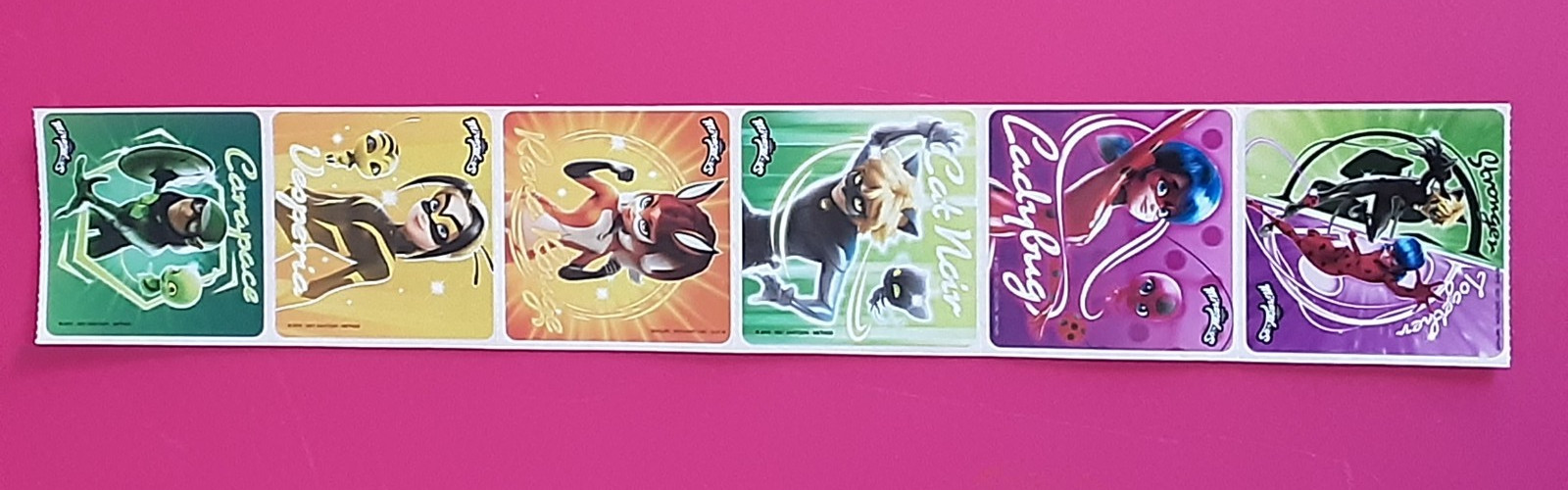 6 Miraculous Ladybug Stickers, 2.5″ x 2.5″ each, Party Favors