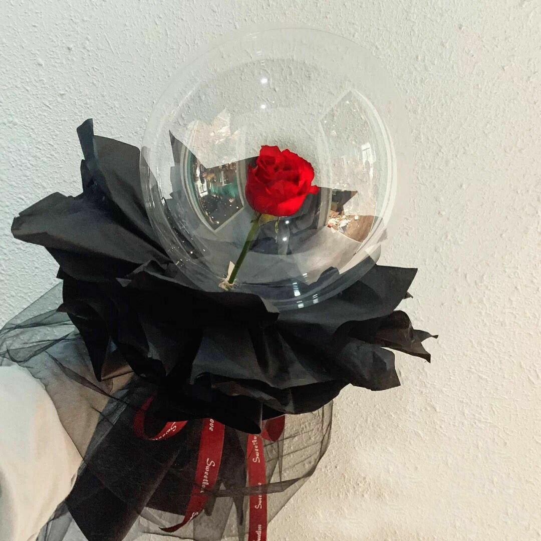 Luminous Led Light Balloon Rose Flower Bouquet Thanksgiving Party Gift For Her