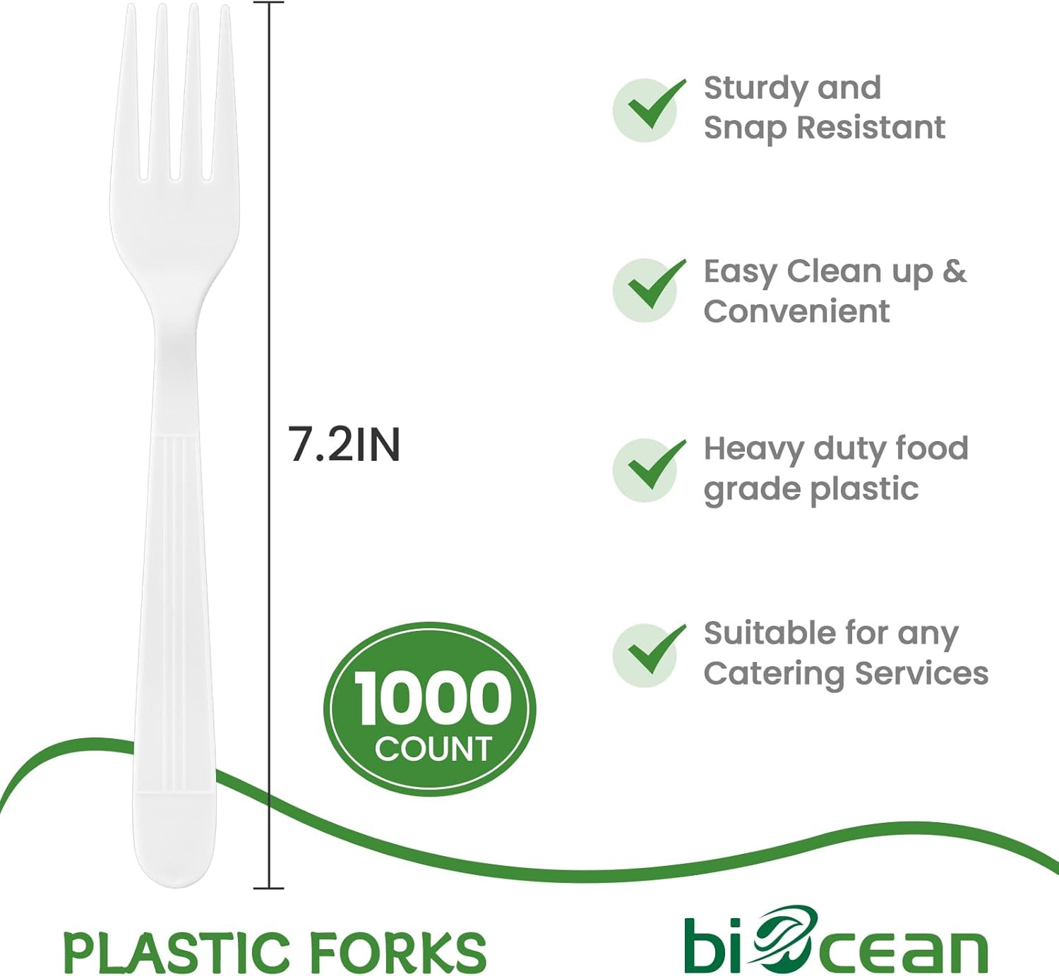 Plastic Forks 1000 Count Extra Heavy Duty Disposable Fork Bulk Plastic Forks Whi