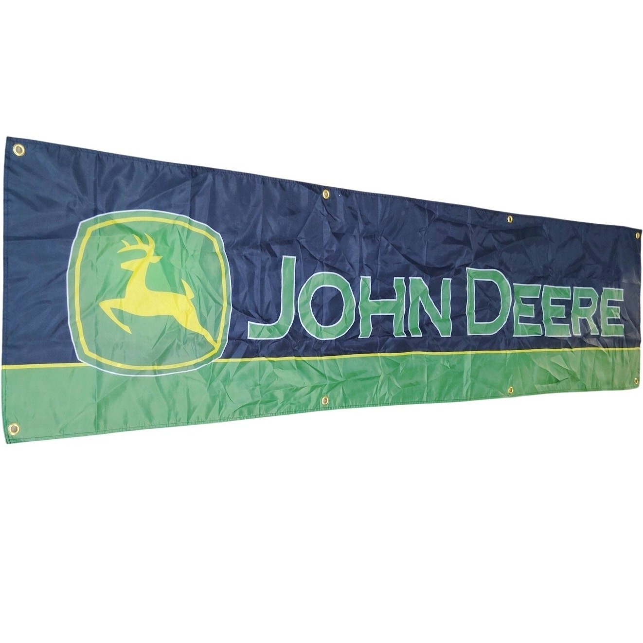 Kasflag John Deere Banner 2×8 ft Heavy Duty 150D Polyester with 8 Grommets