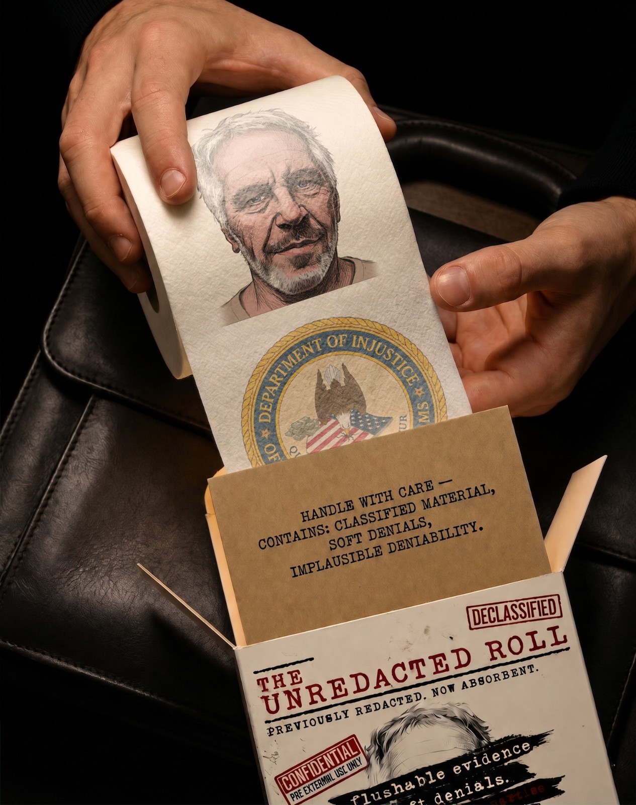 Unredacted Roll, Epstein List on Roll of Toilet Paper, Full Color, 170, 3-Ply